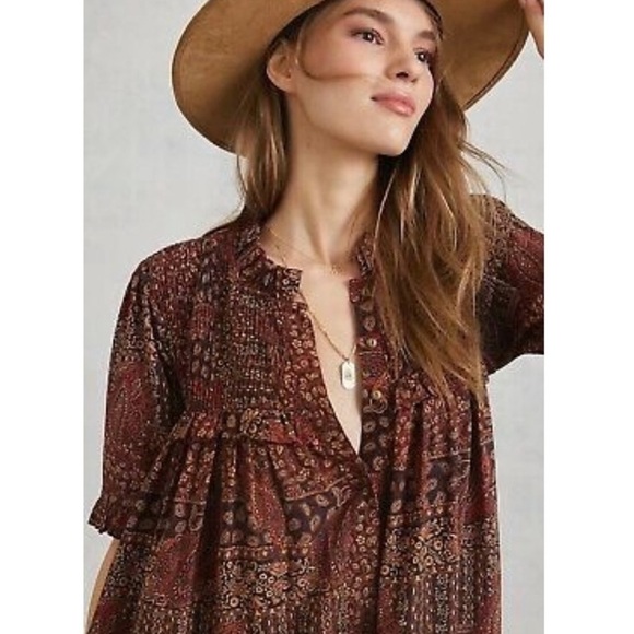 Anthropologie A line high low silk Prairie Cottagecore Petite gorgeous dress Xs - Picture 3 of 9